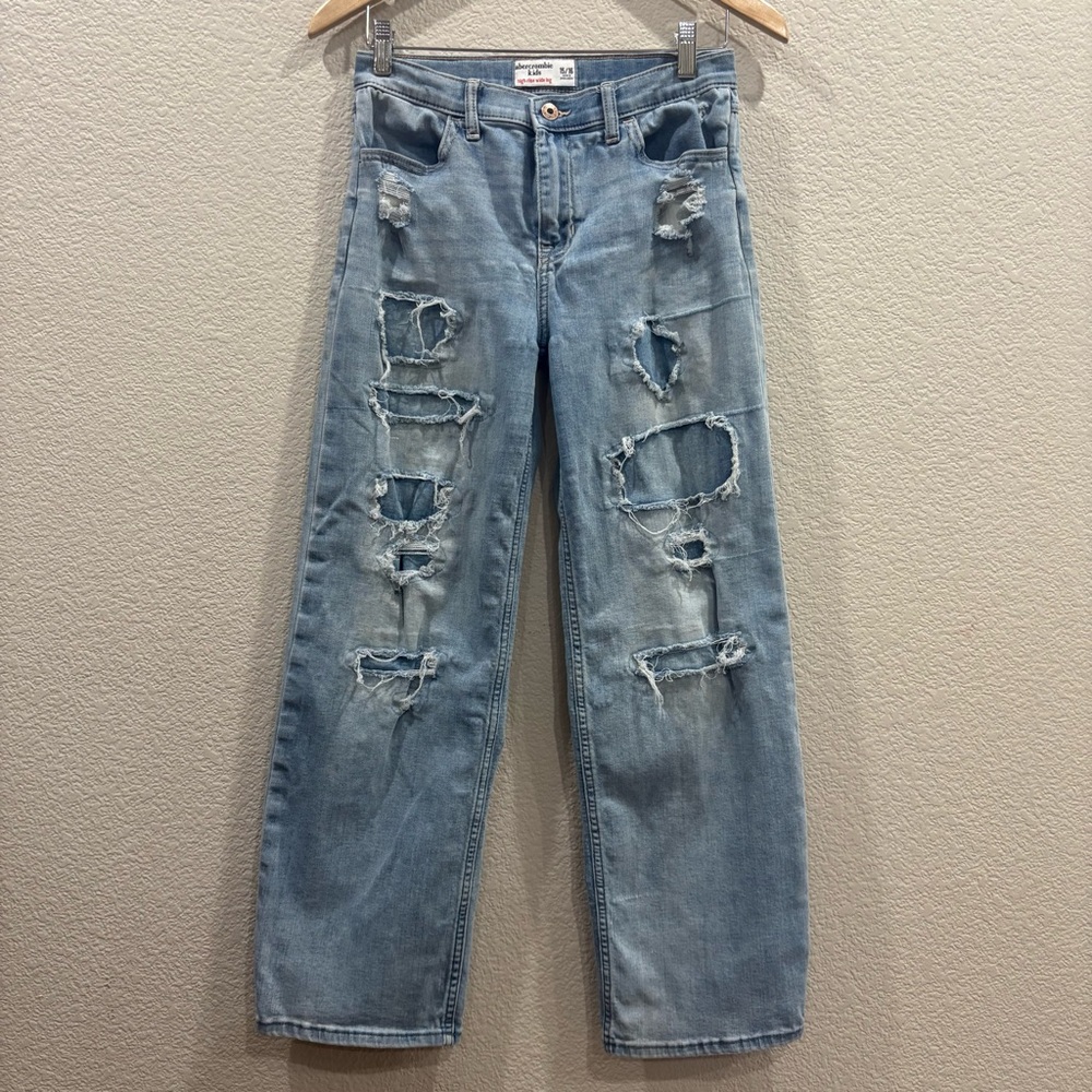 Abercrombie Kids Ripped Blue Boyfriend Jeans